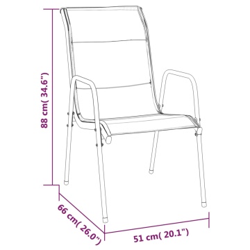 Set mobilier de grădină, 5 piese, negru, oțel și textilenă - Img 5