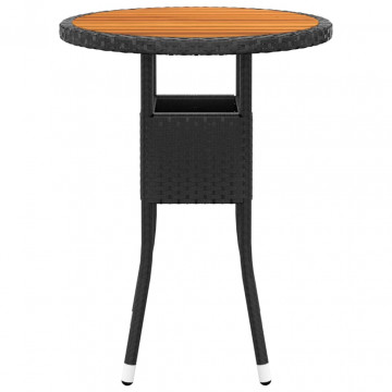 Set mobilier de grădină, 5 piese, negru, poliratan - Img 5