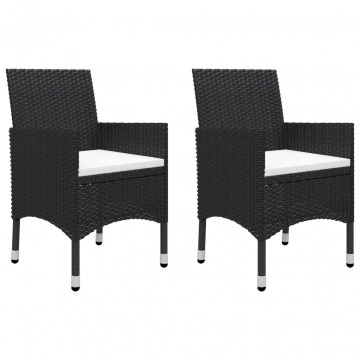 Set mobilier de grădină, 5 piese, negru - Img 1