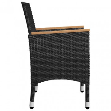 Set mobilier de grădină, 5 piese, negru - Img 6