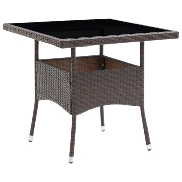 Set mobilier de grădină, 5 piese, poliratan și sticlă - Img 2