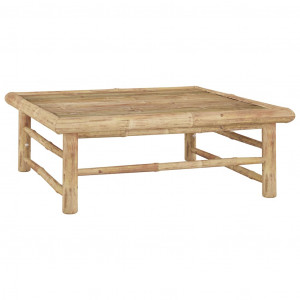 Set mobilier de grădină, 6 piese, perne alb crem, bambus - Img 6