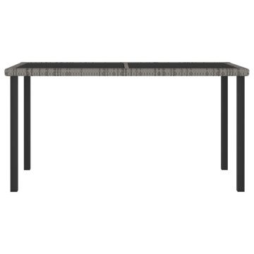 Set mobilier de grădină, 7 piese, gri, poliratan - Img 4