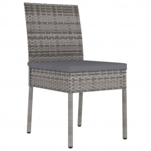 Set mobilier de grădină, 7 piese, gri, poliratan - Img 6