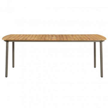 Set mobilier de grădină, 7 piese, gri, poliratan - Img 6