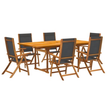 Set mobilier de grădină, 7 piese, lemn masiv acacia/textilenă - Img 2