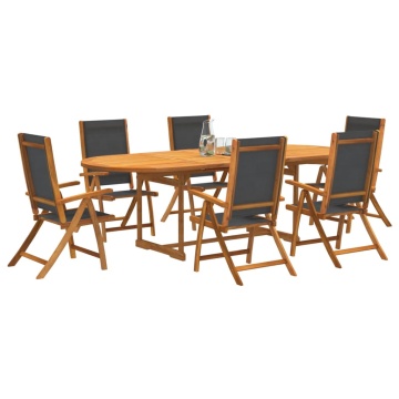Set mobilier de grădină, 7 piese, lemn masiv acacia/textilenă - Img 1