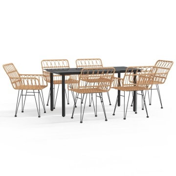 Set mobilier de grădină, 7 piese, poliratan - Img 2