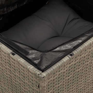 Set mobilier de grădină cu perne, 10 piese, gri, poliratan - Img 5