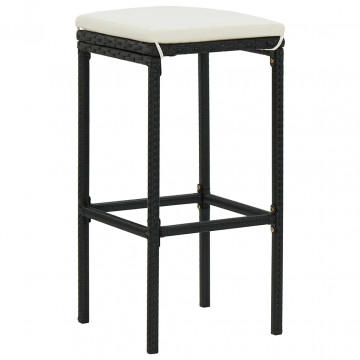 Set mobilier de grădină cu perne, 11 piese, negru, poliratan - Img 8