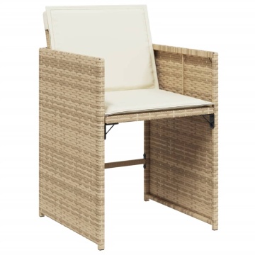 Set mobilier de grădină cu perne, 13 piese, bej, poliratan - Img 8