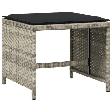 Set mobilier de grădină cu perne 15 piese gri deschis poliratan - Img 5