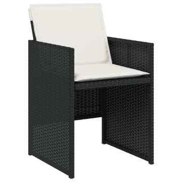 Set mobilier de grădină cu perne, 15 piese, negru, poliratan - Img 4