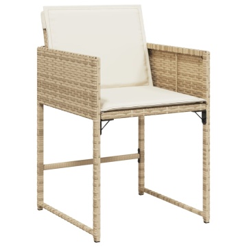 Set mobilier de grădină cu perne, 17 piese, bej, poliratan - Img 5