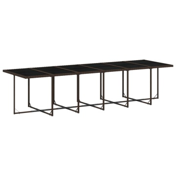 Set mobilier de grădină cu perne, 17 piese, maro, poliratan - Img 4