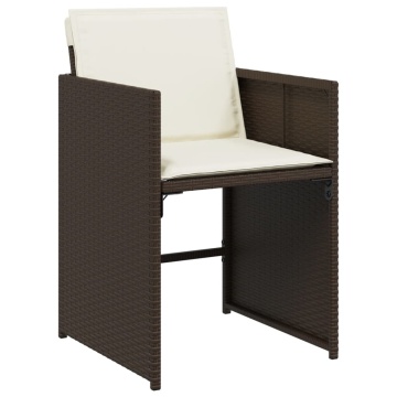 Set mobilier de grădină cu perne, 17 piese, maro, poliratan - Img 8