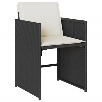 Set mobilier de grădină cu perne, 17 piese, negru, poliratan - Img 3