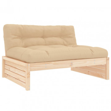 Set mobilier de grădină cu perne, 2 piese, lemn masiv - Img 4