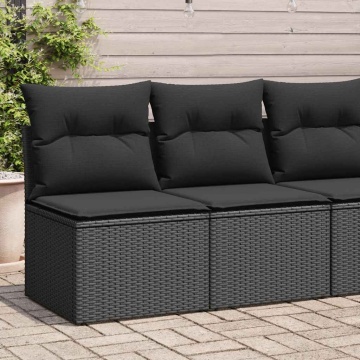 Set mobilier de grădină cu perne, 2 piese poliratan/lemn acacia - Img 2