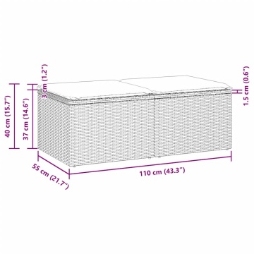 Set mobilier de grădină cu perne, 2 piese poliratan/lemn acacia - Img 5