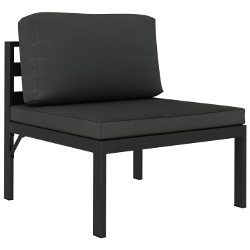 Set mobilier de grădină cu perne, 3 piese, antracit, aluminiu - Img 3