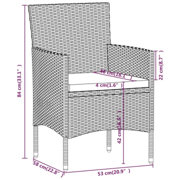 Set mobilier de grădină, cu perne, 3 piese, bej și negru - Img 6
