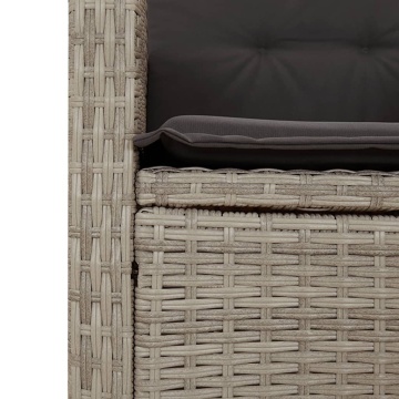 Set mobilier de grădină cu perne, 3 piese,gri deschis,poliratan - Img 8