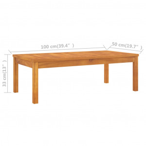 Set mobilier de grădină cu perne, 3 piese, lemn masiv acacia - Img 7