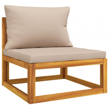 Set mobilier de grădină cu perne, 3 piese, lemn masiv acacia - Img 3
