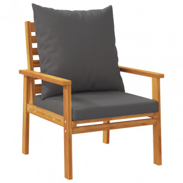Set mobilier de grădină cu perne, 3 piese, lemn masiv acacia - Img 8