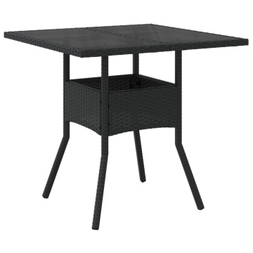 Set mobilier de grădină cu perne 3 piese negru poliratan&sticlă - Img 4