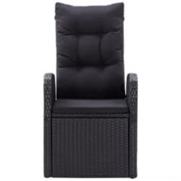 Set mobilier de grădină cu perne, 3 piese, negru - Img 8