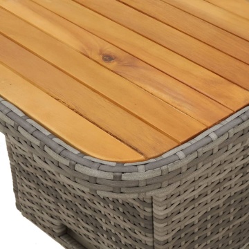 Set mobilier de grădină cu perne, 4 piese, gri, poliratan - Img 8