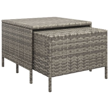 Set mobilier de grădină cu perne, 4 piese, gri, poliratan - Img 7