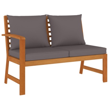 Set mobilier de grădină cu perne, 4 piese, lemn masiv de acacia - Img 4