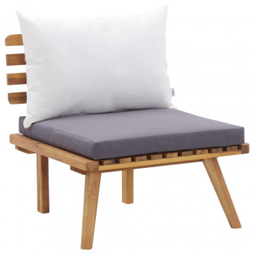Set mobilier de grădină cu perne, 4 piese, lemn masiv de acacia - Img 3
