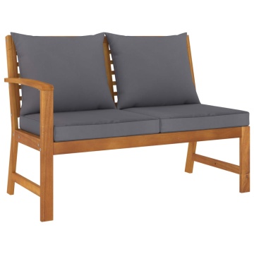 Set mobilier de grădină cu perne, 4 piese, lemn masiv de acacia - Img 4