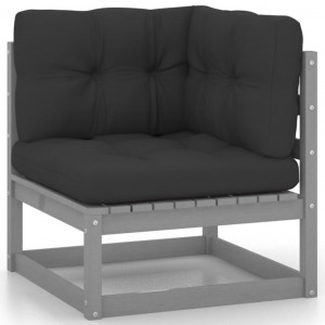 Set mobilier de grădină cu perne, 4 piese, lemn masiv de pin - Img 3