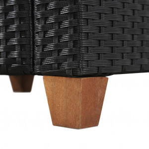Set mobilier de grădină cu perne, 4 piese, negru, poliratan - Img 8