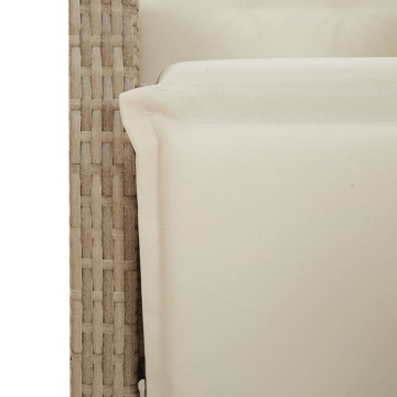 Set mobilier de grădină cu perne, 5 piese, bej, poliratan - Img 5