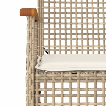 Set mobilier de grădină cu perne, 5 piese, bej, poliratan - Img 8