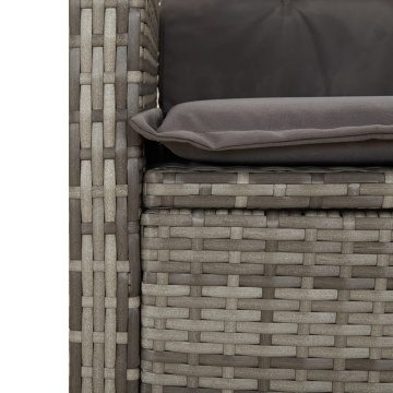 Set mobilier de grădină cu perne, 5 piese, gri, poliratan - Img 7