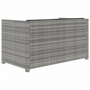 Set mobilier de grădină cu perne, 5 piese, gri, poliratan - Img 4