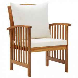 Set mobilier de grădină cu perne, 5 piese, lemn masiv de acacia - Img 4