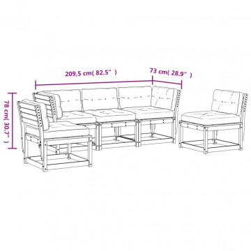 Set mobilier de grădină cu perne, 5 piese, lemn masiv douglas - Img 7