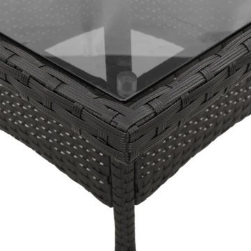 Set mobilier de grădină cu perne 5 piese negru poliratan&sticlă - Img 5