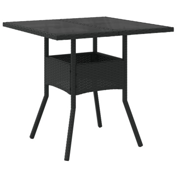 Set mobilier de grădină cu perne 5 piese negru poliratan&sticlă - Img 4