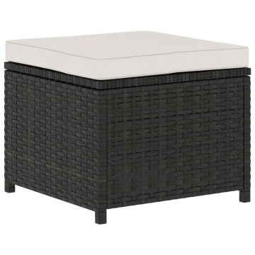 Set mobilier de grădină cu perne, 5 piese, negru, poliratan - Img 10