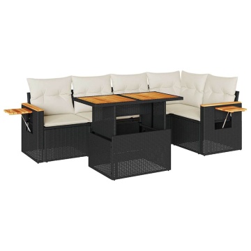 Set mobilier de grădină cu perne, 5 piese,poliratan/lemn acacia - Img 2