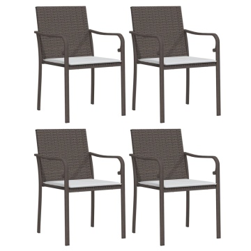 Set mobilier de grădină cu perne, 5 piese, poliratan și oțel - Img 4